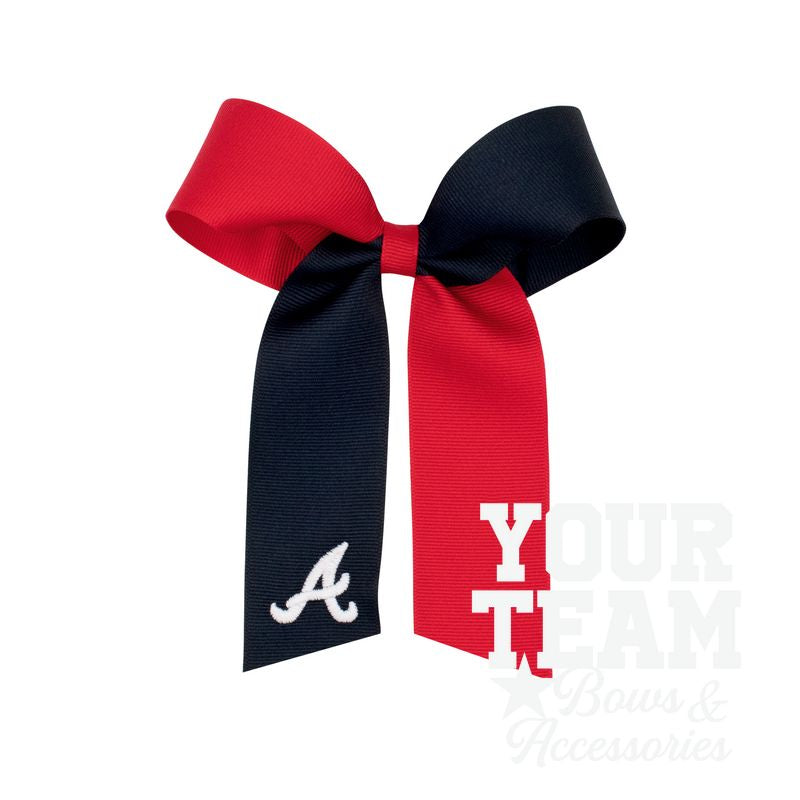 Medium Atlanta Braves Two-Tone Embroidered Cheer Bow