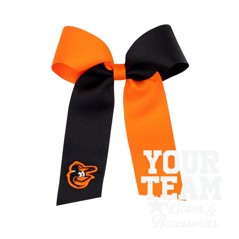 Medium Baltimore Orioles Two-Tone Embroidered Cheer Bow