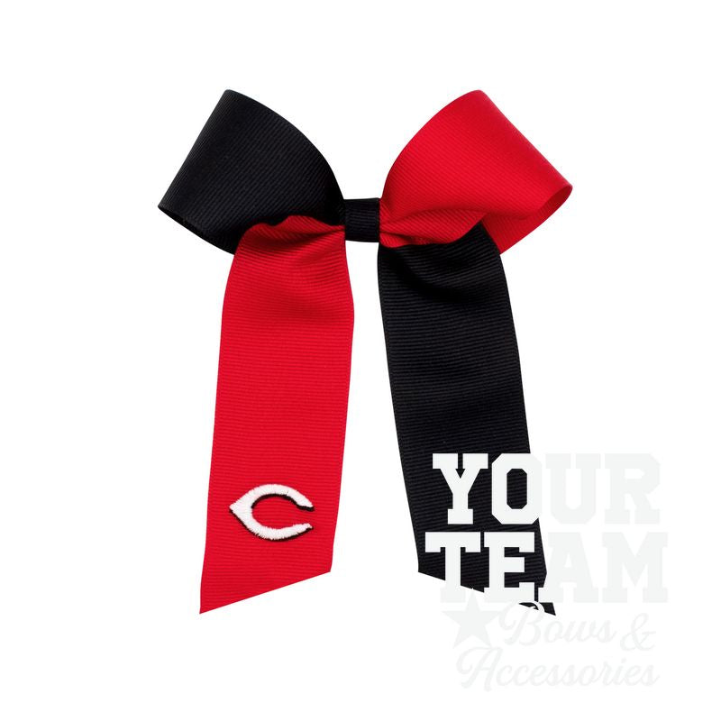 Medium Cincinnati Reds Two-Tone Embroidered Cheer Bow
