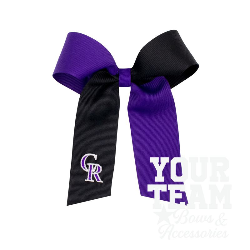Medium Colorado Rockies Two-Tone Embroidered Cheer Bow