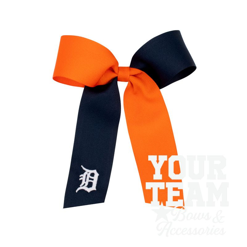 Medium Detroit Tigers Two-Tone Embroidered Cheer Bow