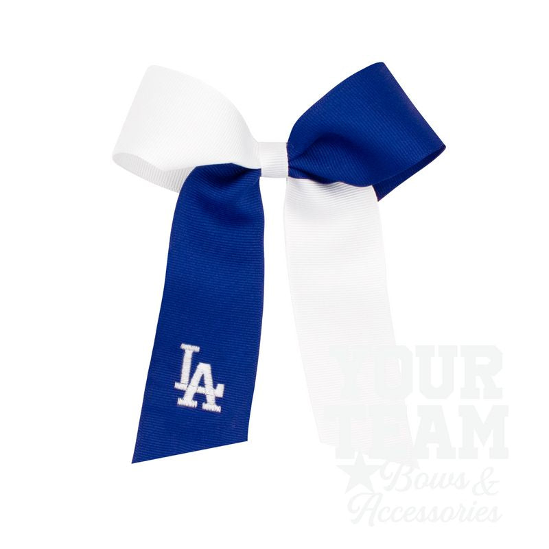 Medium Los Angeles Dodgers Two-Tone Embroidered Cheer Bow