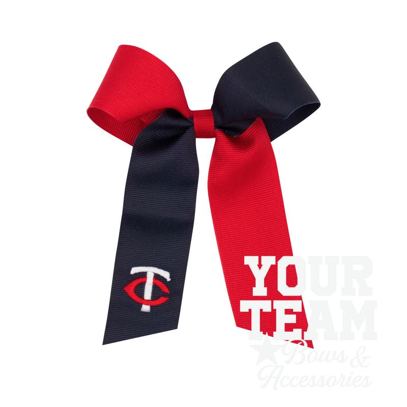 Medium Minnesota Twins Two-Tone Embroidered Cheer Bow