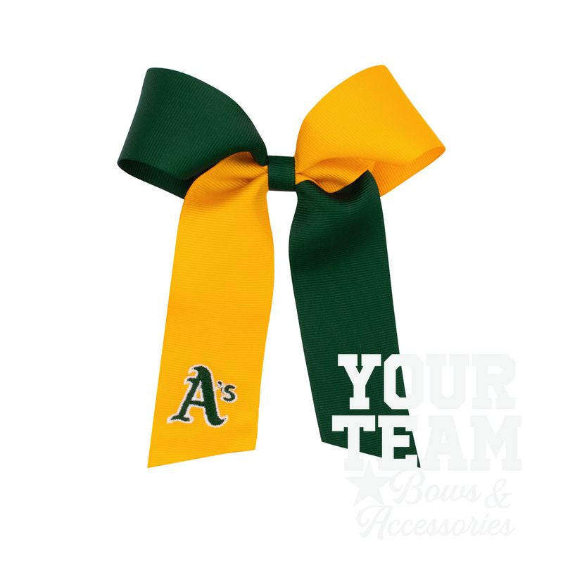 Medium Oakland Athletics Two-Tone Embroidered Cheer Bow