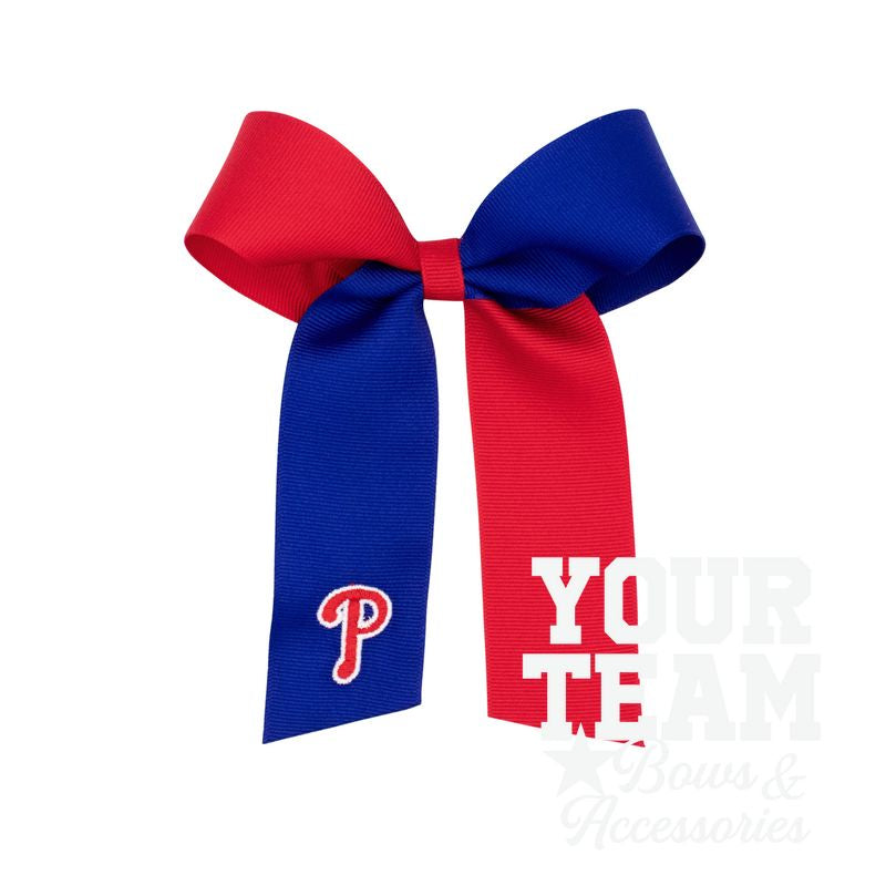 Medium Philadelphia Phillies Two-Tone Embroidered Cheer Bow