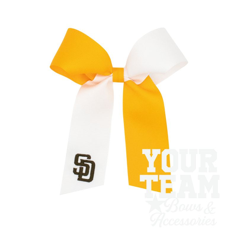 Medium San Diego Padres Two-Tone Embroidered Cheer Bow