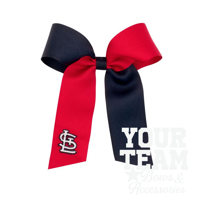 Medium St. Louis Cardinals Two-Tone Embroidered Cheer Bow