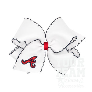 King Atlanta Braves Embroidered Moonstitch Hair Bow