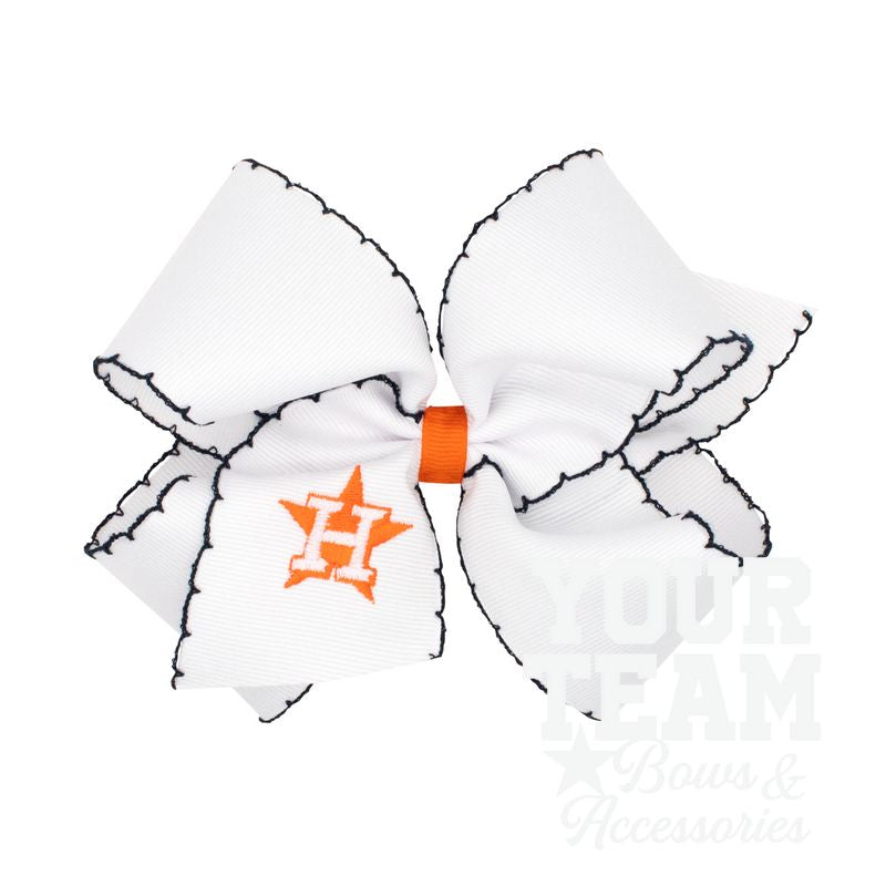 King Houston Astros Embroidered Moonstitch Hair Bow